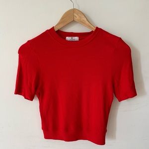 Knit Cropped Red Top